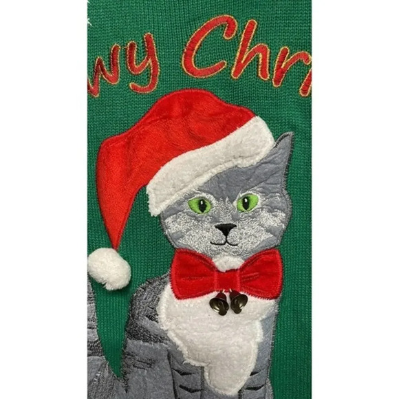 United States Sweaters Meowy Christmas Ugly Sweater Plus Size 0X - Picture 3 of 6